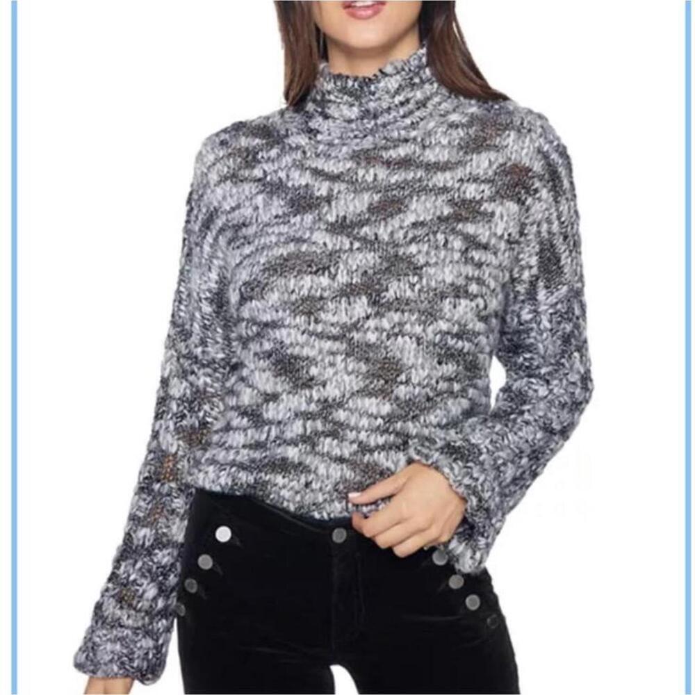 Excellent Condition Ramy Brook Maisie Gray and Black Marled Turtleneck Sweater M
